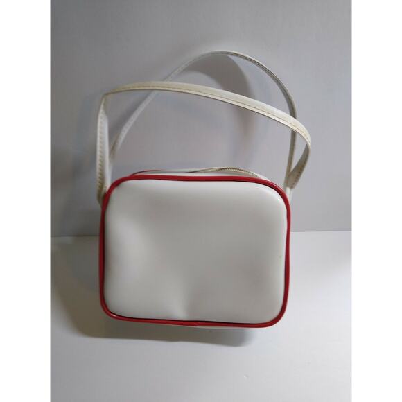Childs Zebra Handbag Vinyl Strap Purse Bag Vintage NOS White Red Retro Fashion - Picture 10 of 10
